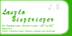 laszlo bisztriczer business card